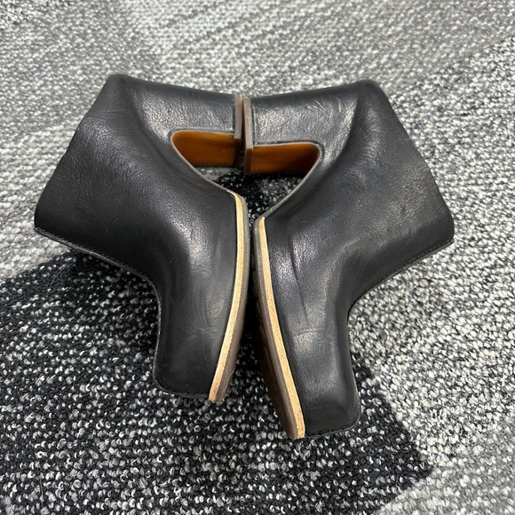 Kork-Ease Sagano Mule Leather Wrapped Women's 10 Black Chunky Heels Comfort - Picture 2 of 7